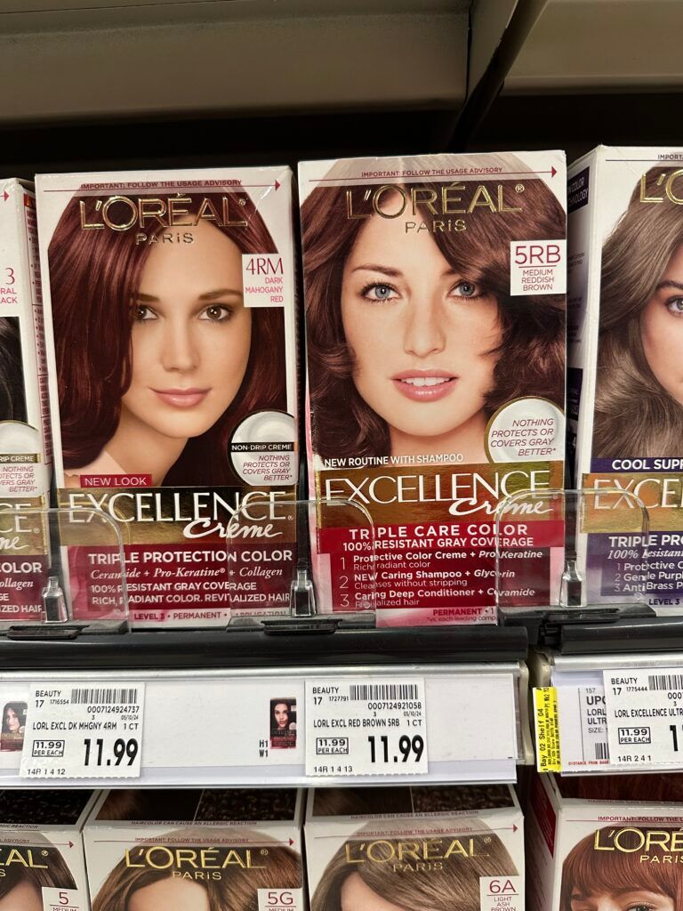 L'Oréal Paris Excellence hair color kroger shelf image