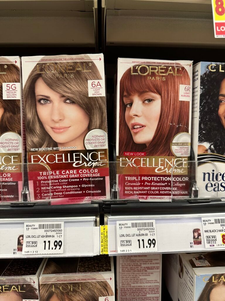 L'Oréal Paris Excellence hair color kroger shelf image