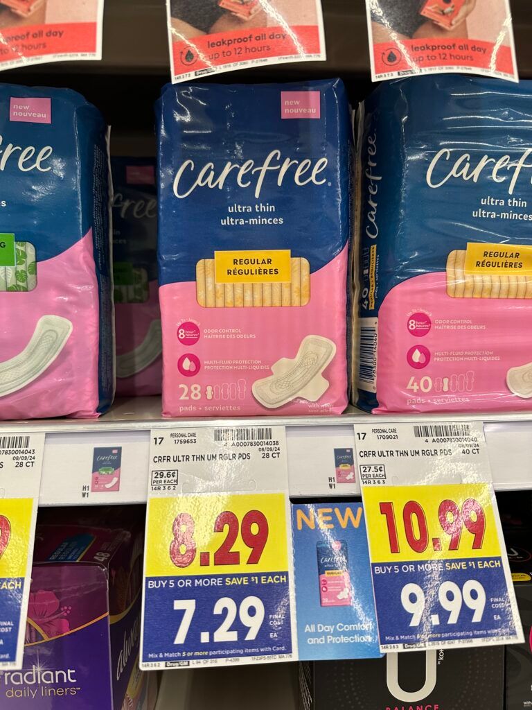 carefree pads Kroger shelf Image