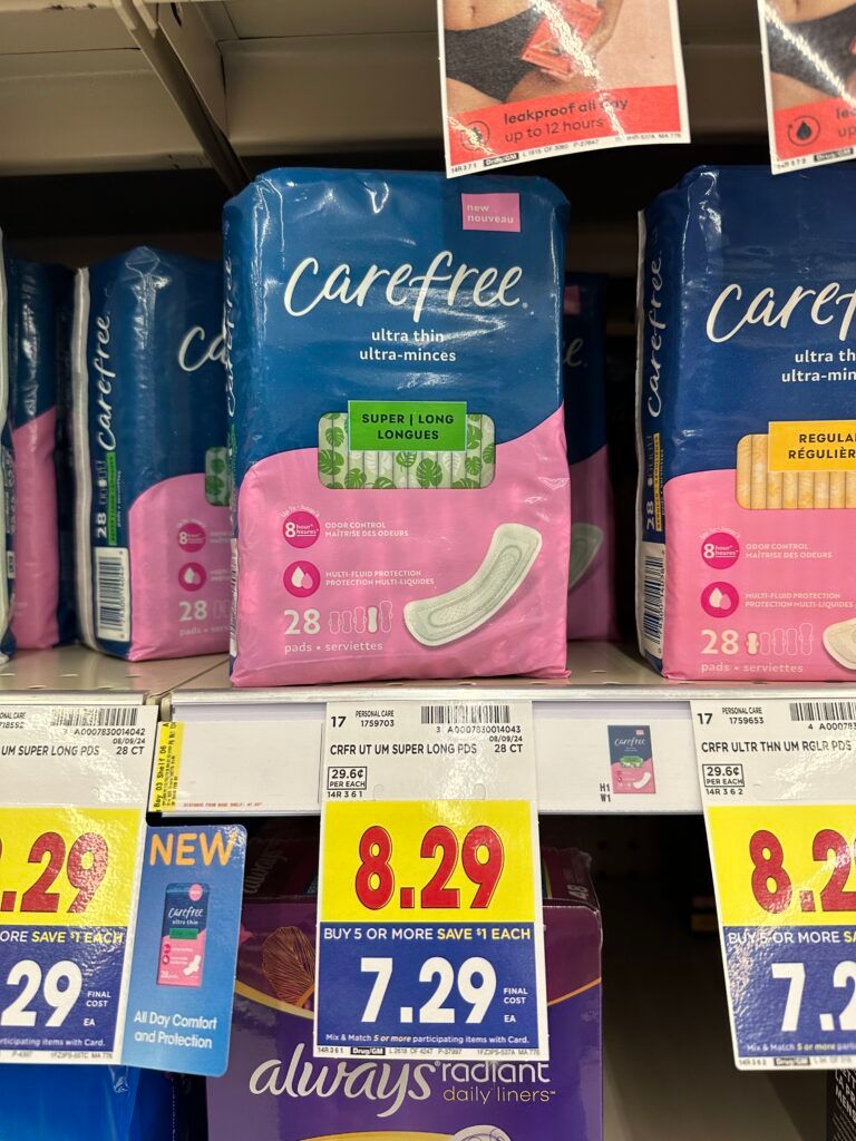 carefree pads Kroger shelf Image