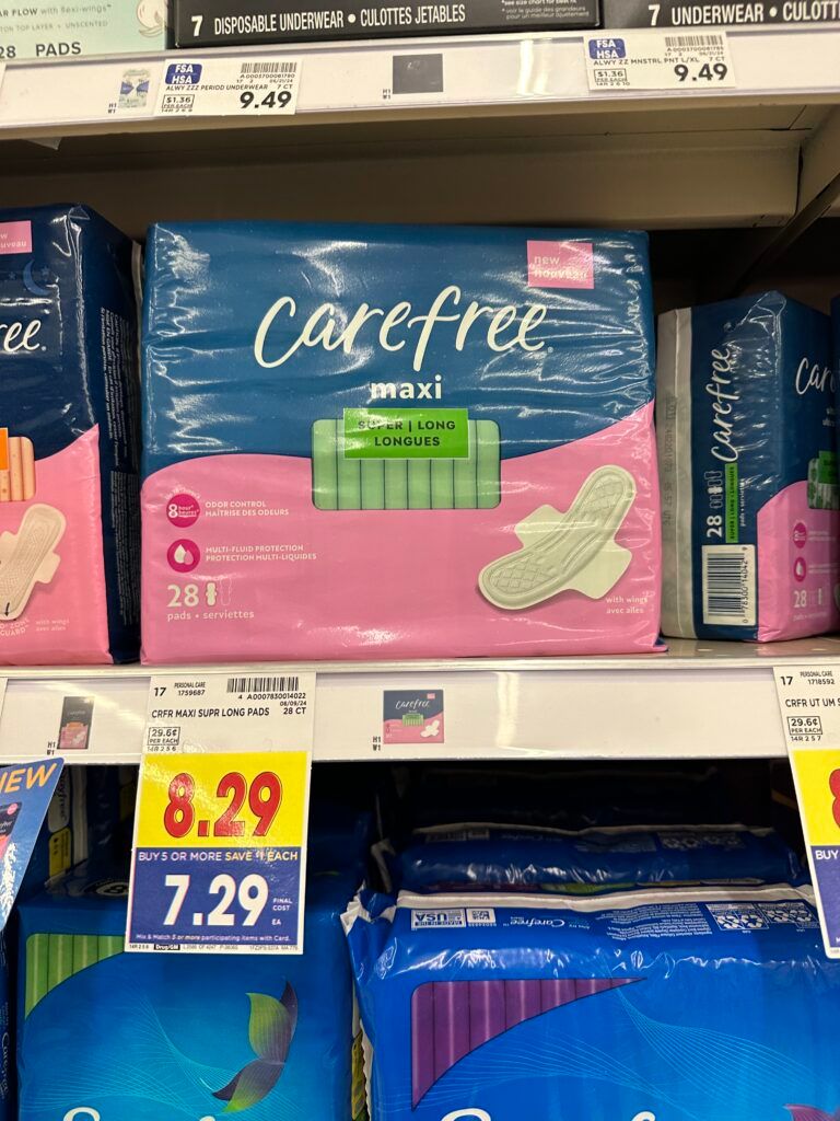 carefree pads Kroger shelf Image