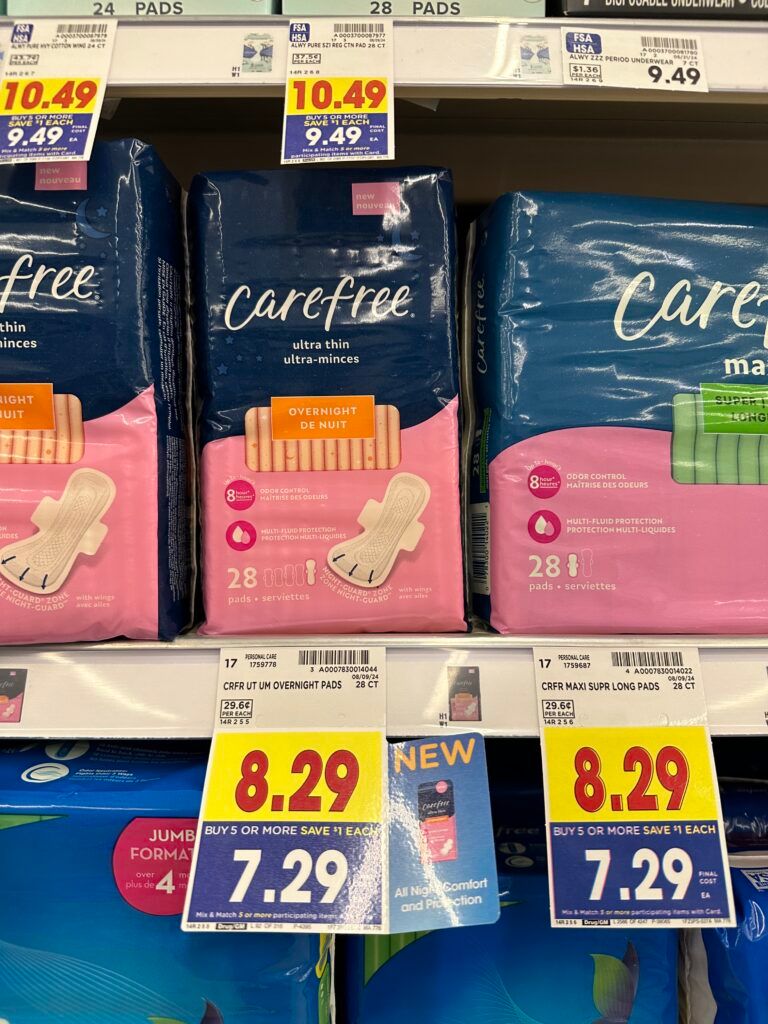 carefree pads Kroger shelf Image