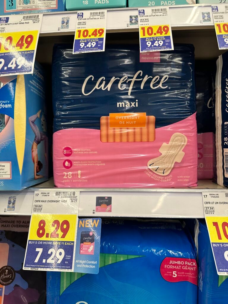 carefree pads Kroger shelf Image