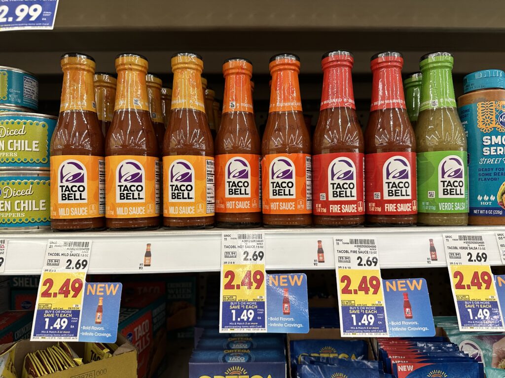 taco bell sauces kroger shelf image