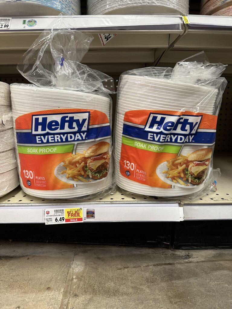 hefty plates kroger shelf image