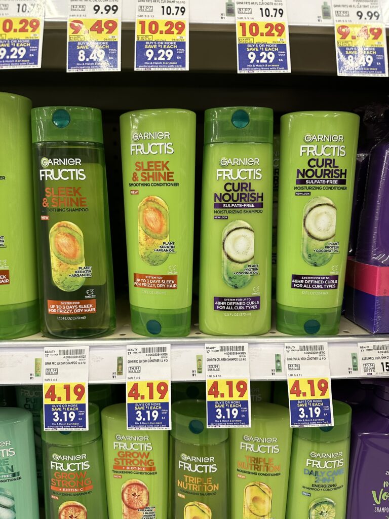 Garnier Fructis Shampoo & Conditioner Kroger Shelf Image