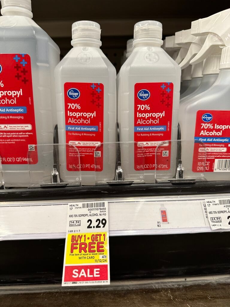 kroger isopropyl alcohol shelf image