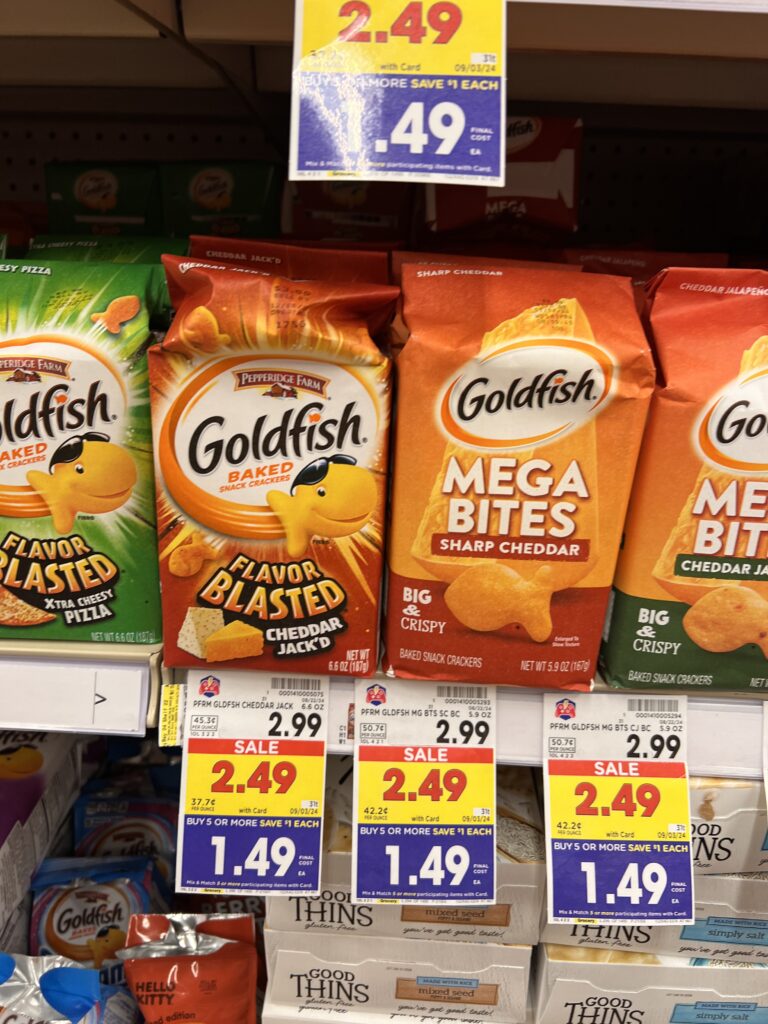 Pepperidge Farm Goldfish Kroger Shelf Image