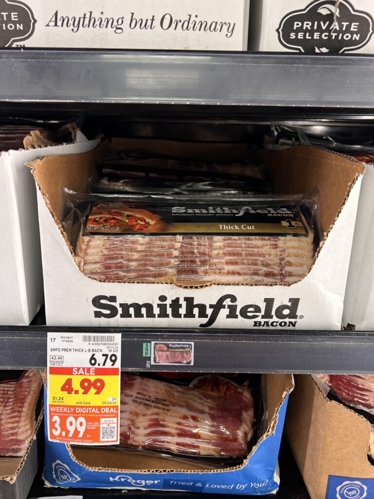 smithfield bacon kroger shelf image