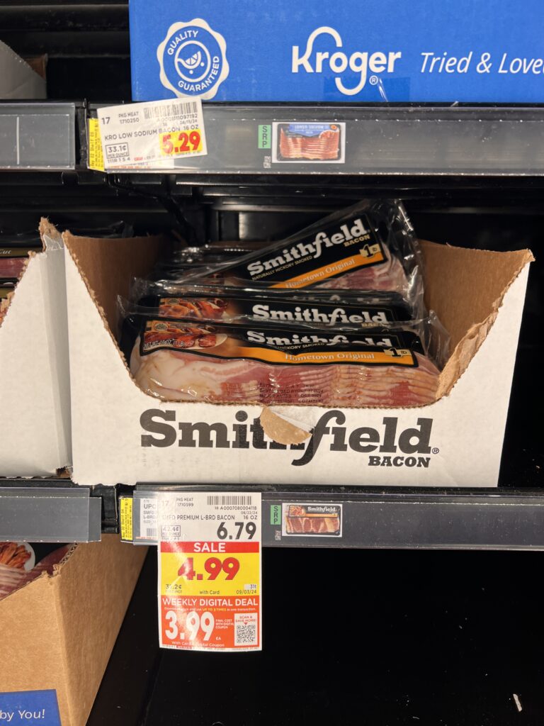 smithfield bacon kroger shelf image