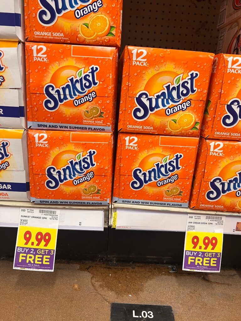 sunkist soda pop kroger shelf image