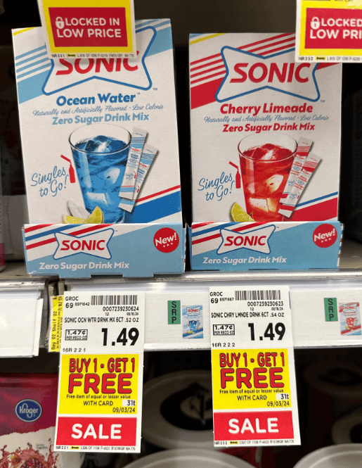 Sonic Drink Mix Kroger Shelf Image