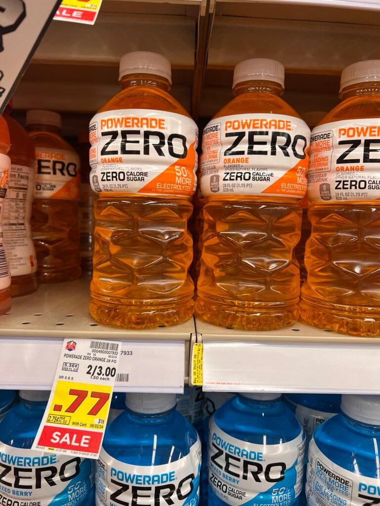 body armor, sparkling ice and powerade kroger shelf image (1)