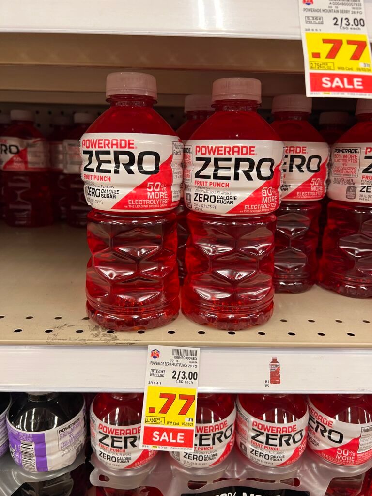 body armor, sparkling ice and powerade kroger shelf image (1)