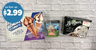 breyers ice cream, ben and jerrys and klondike cones kroger krazy