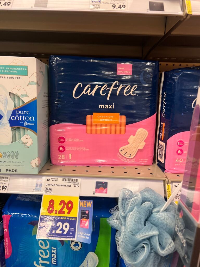 carefree pads kroger shelf image (1)