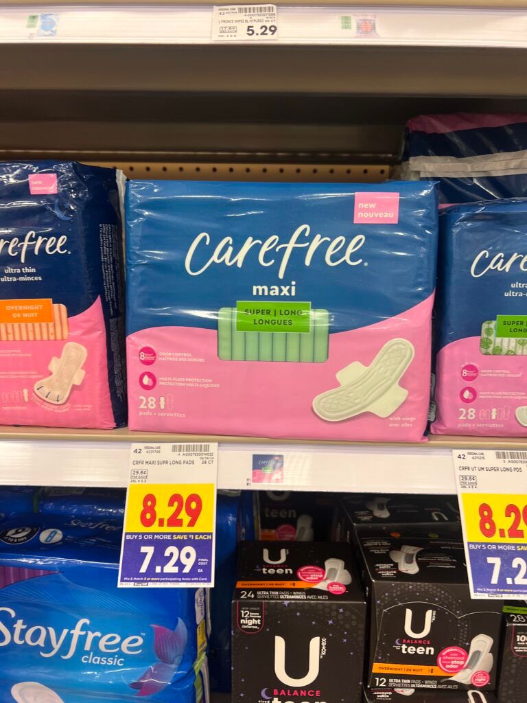 carefree pads kroger shelf image (1)