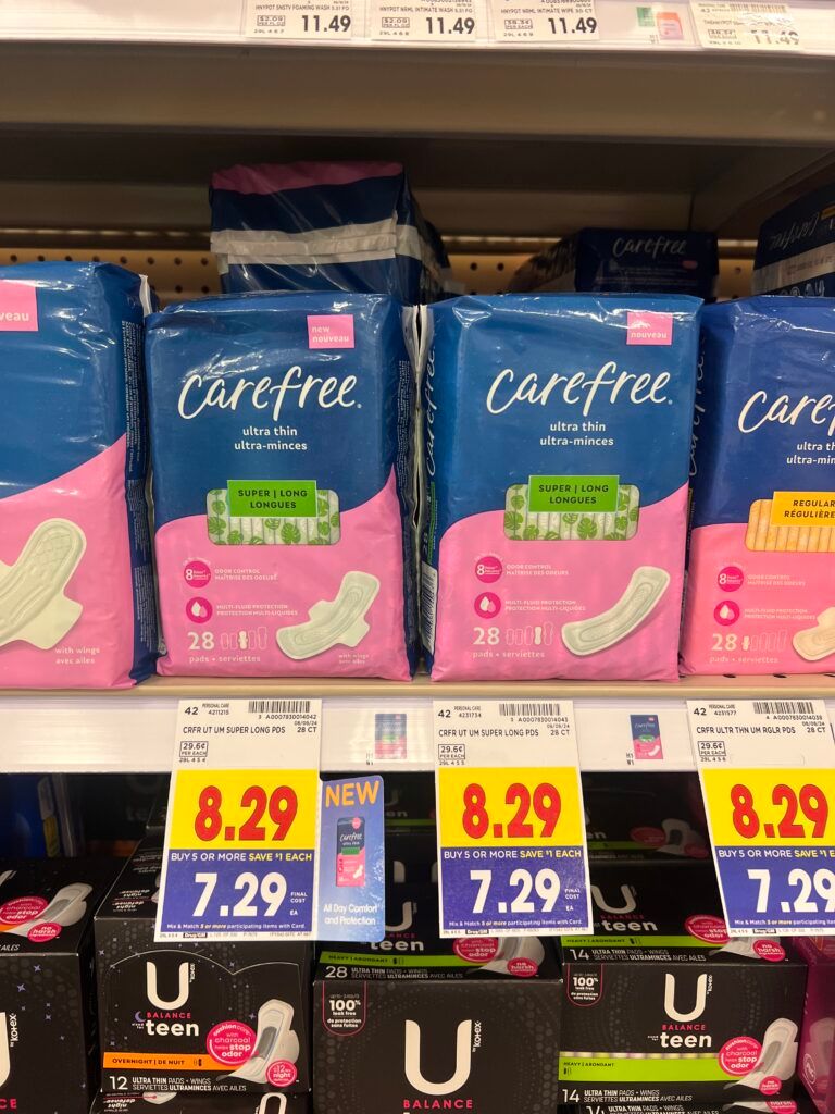 carefree pads kroger shelf image (1)