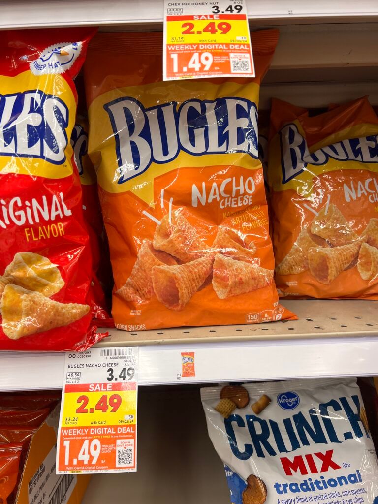 chex mix, gardettos and bugles kroger shelf image (1)