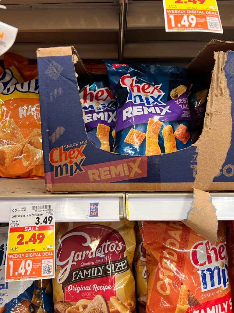 chex mix, gardettos and bugles kroger shelf image (1)