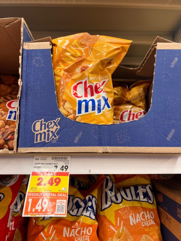 chex mix, gardettos and bugles kroger shelf image (1)