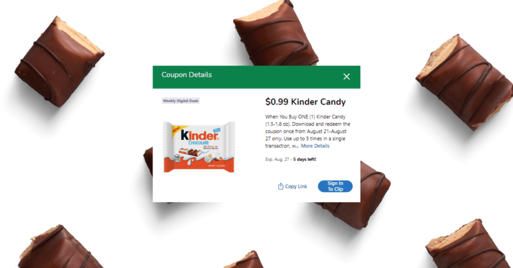 kinder chocolate kroger coupon