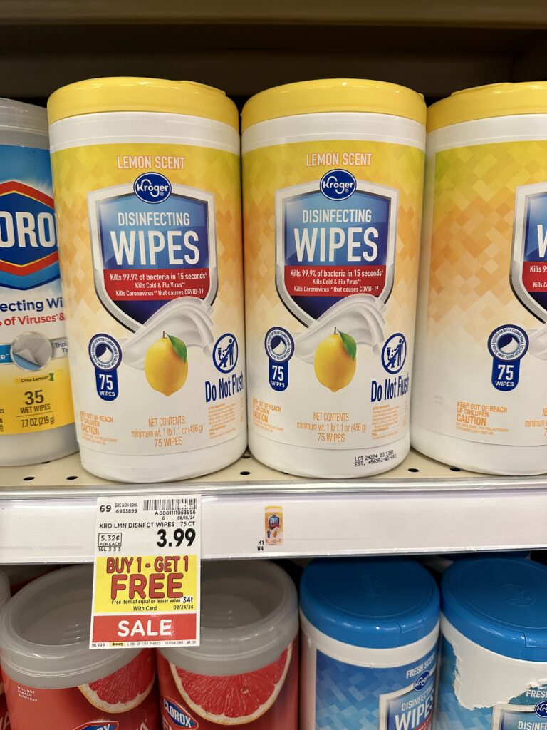 kroger disinfecting wipes shelf image (1)