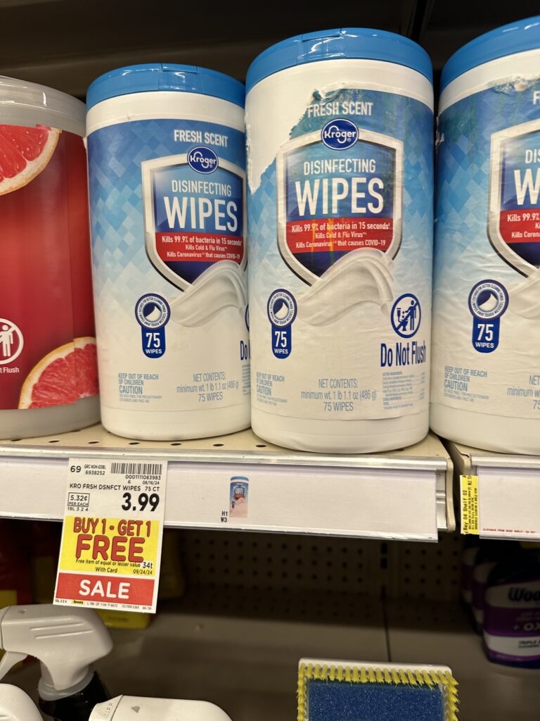 kroger disinfecting wipes shelf image (3)