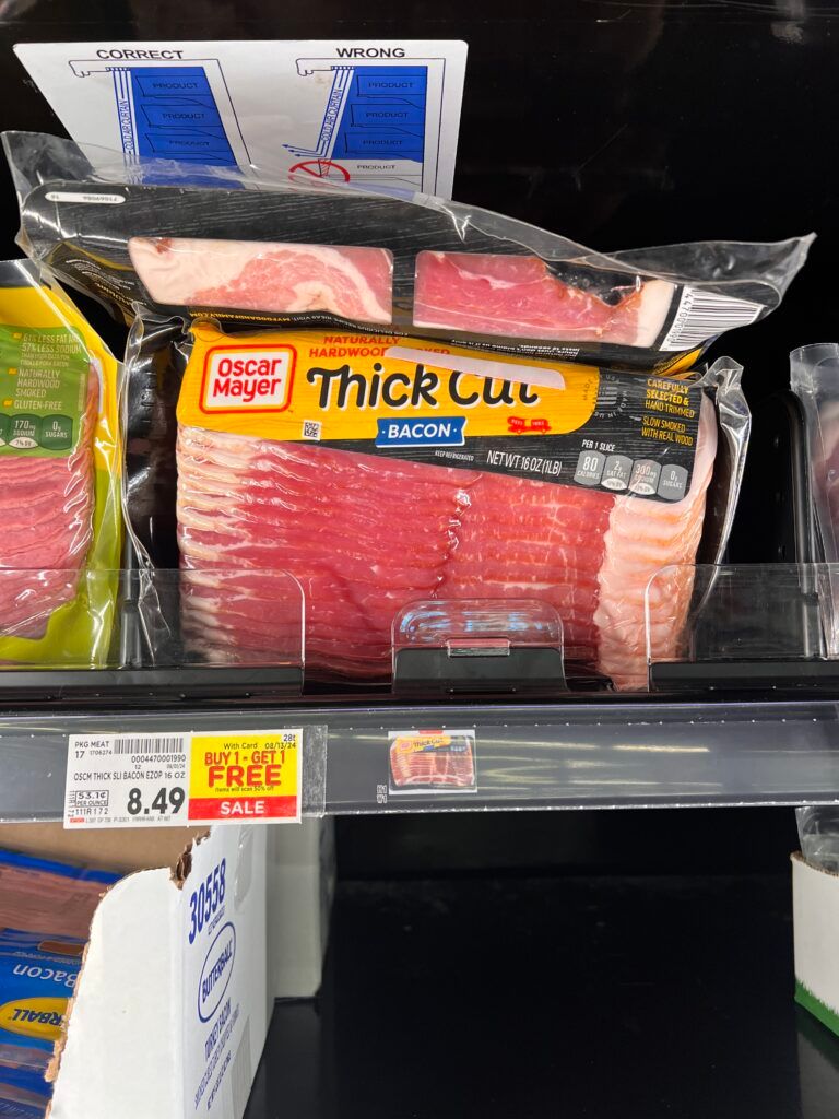 oscar mayer bacon kroger shelf image 