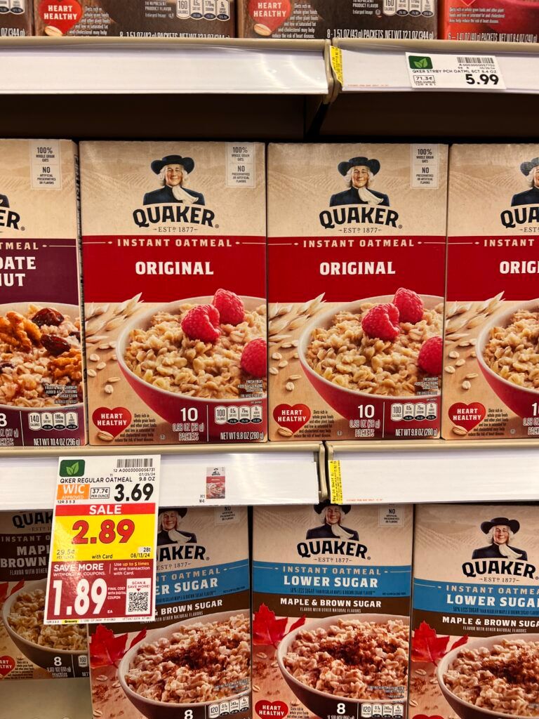 quaker instant oatmeal kroger shelf image (1)