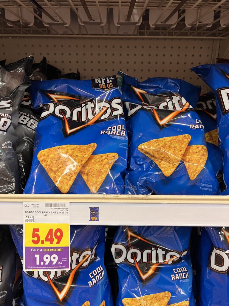 ruffles, doritos, fritos, sunchips kroger shelf image (1)