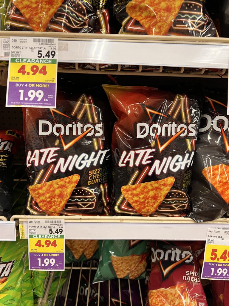 ruffles, doritos, fritos, sunchips kroger shelf image (1)