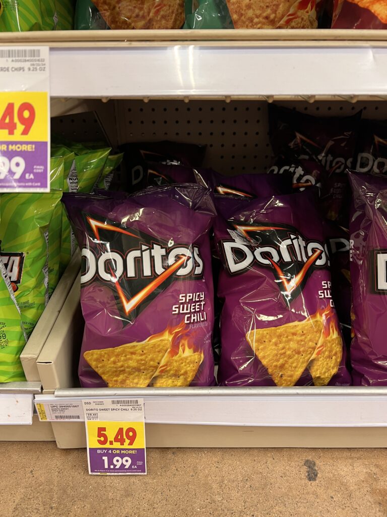 ruffles, doritos, fritos, sunchips kroger shelf image (1)