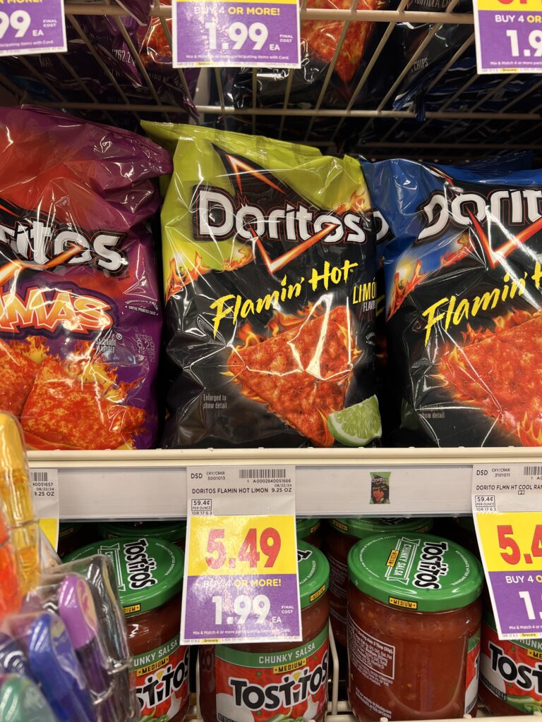 ruffles, doritos, fritos, sunchips kroger shelf image (1)