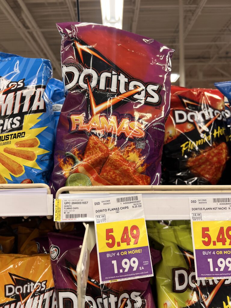 ruffles, doritos, fritos, sunchips kroger shelf image (1)