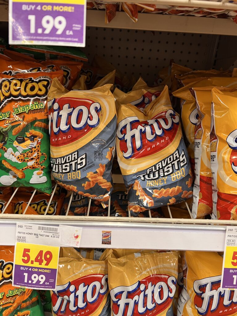 ruffles, doritos, fritos, sunchips kroger shelf image (1)