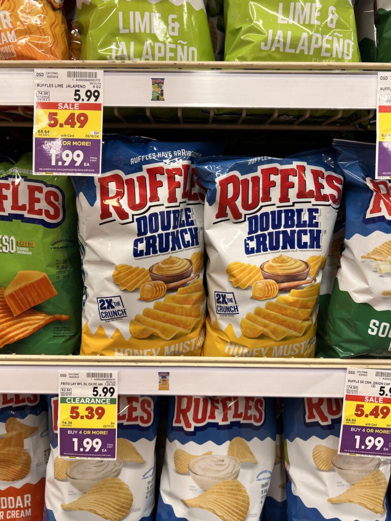 ruffles, doritos, fritos, sunchips kroger shelf image (1)