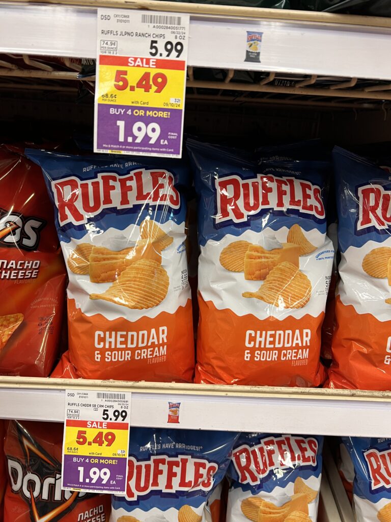 ruffles, doritos, fritos, sunchips kroger shelf image (1)