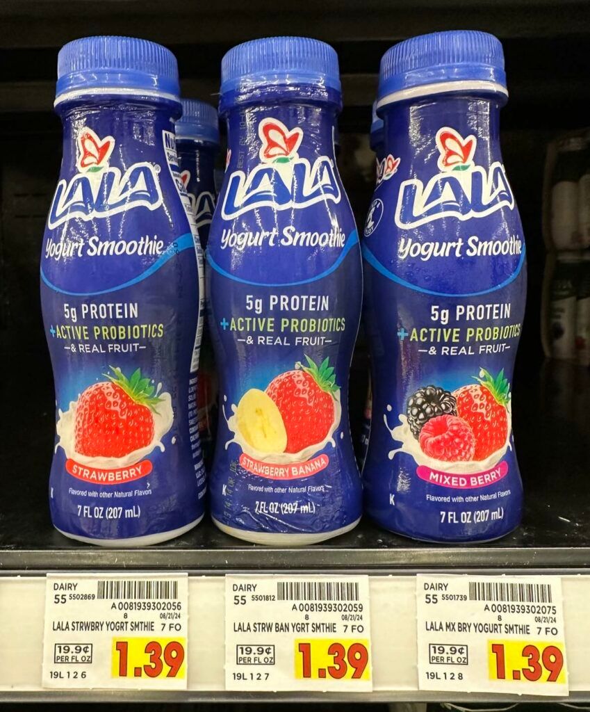 LALA Yogurt Smoothie Kroger Shelf Image