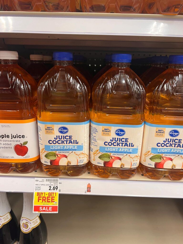 kroger apple juice shelf image