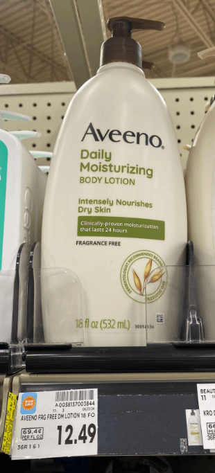 Aveeno Kroger Shelf Image