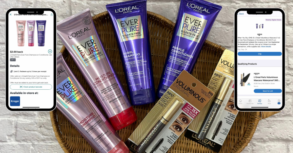 L'Oreal Paris EverPure and Voluminous Mascara kroger Digital Coupons