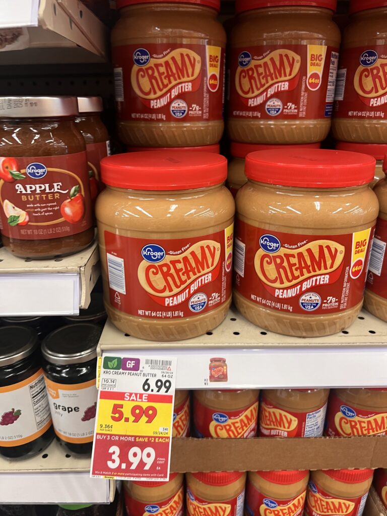 kroger peanut butter shelf image