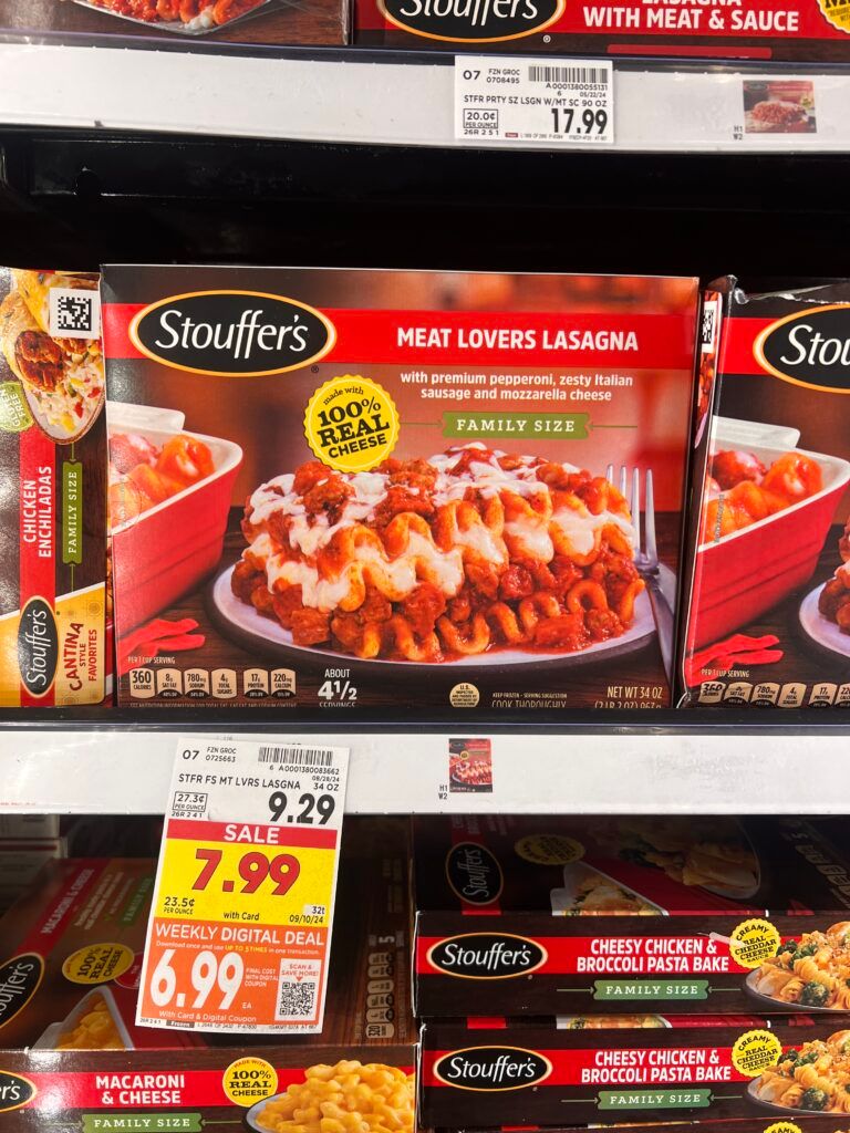 Stouffer's Entrees Kroger Shelf Image