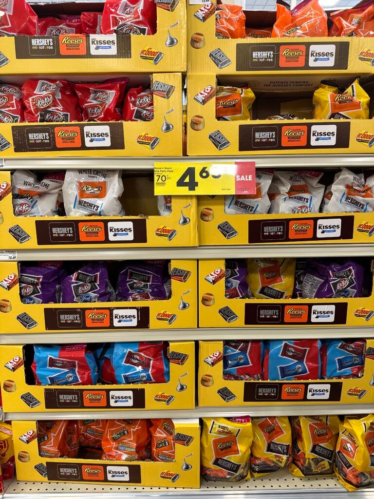 Mars and Hershey Candy Kroger Shelf Image