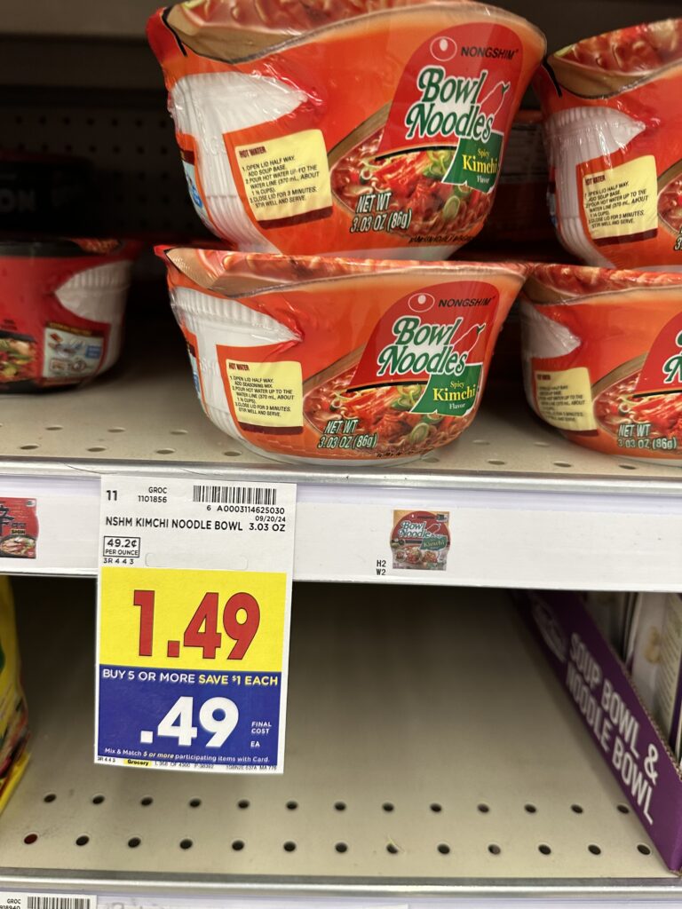 Nonshim Ramen Noodle Bowls Kroger Shelf Image