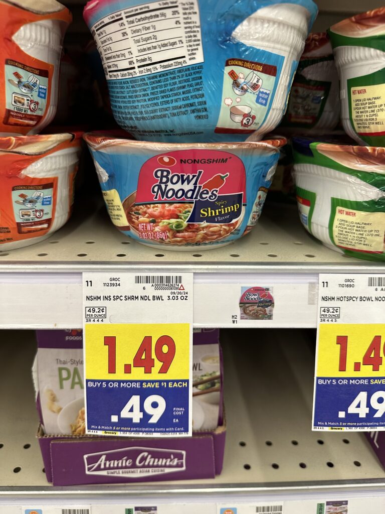 Nonshim Ramen Noodle Bowls Kroger Shelf Image