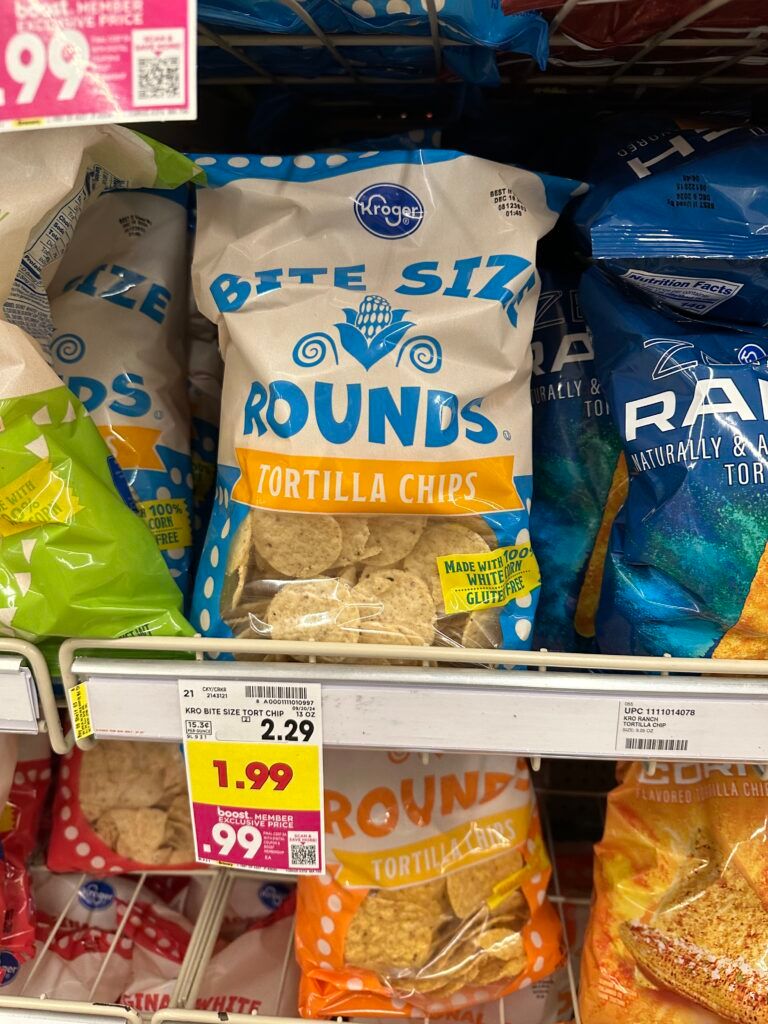 Kroger tortilla chips shelf image