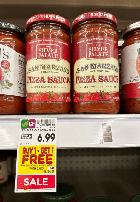 Silver Palate Pizza Sauce Kroger Shelf IMage