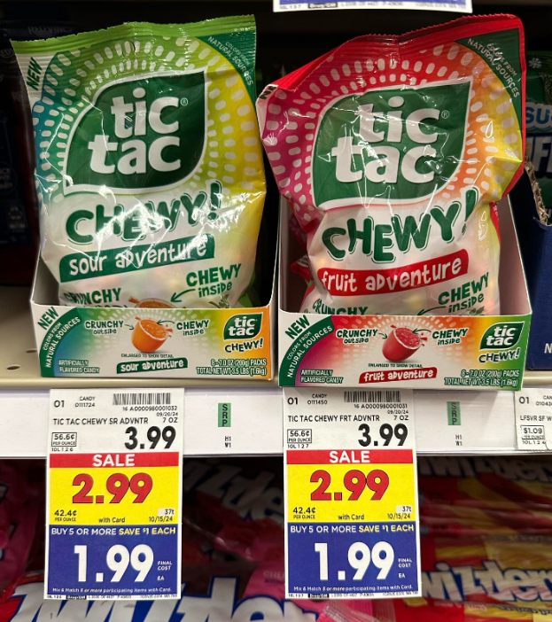 Tic Tac Chewy Kroger Shelf Image